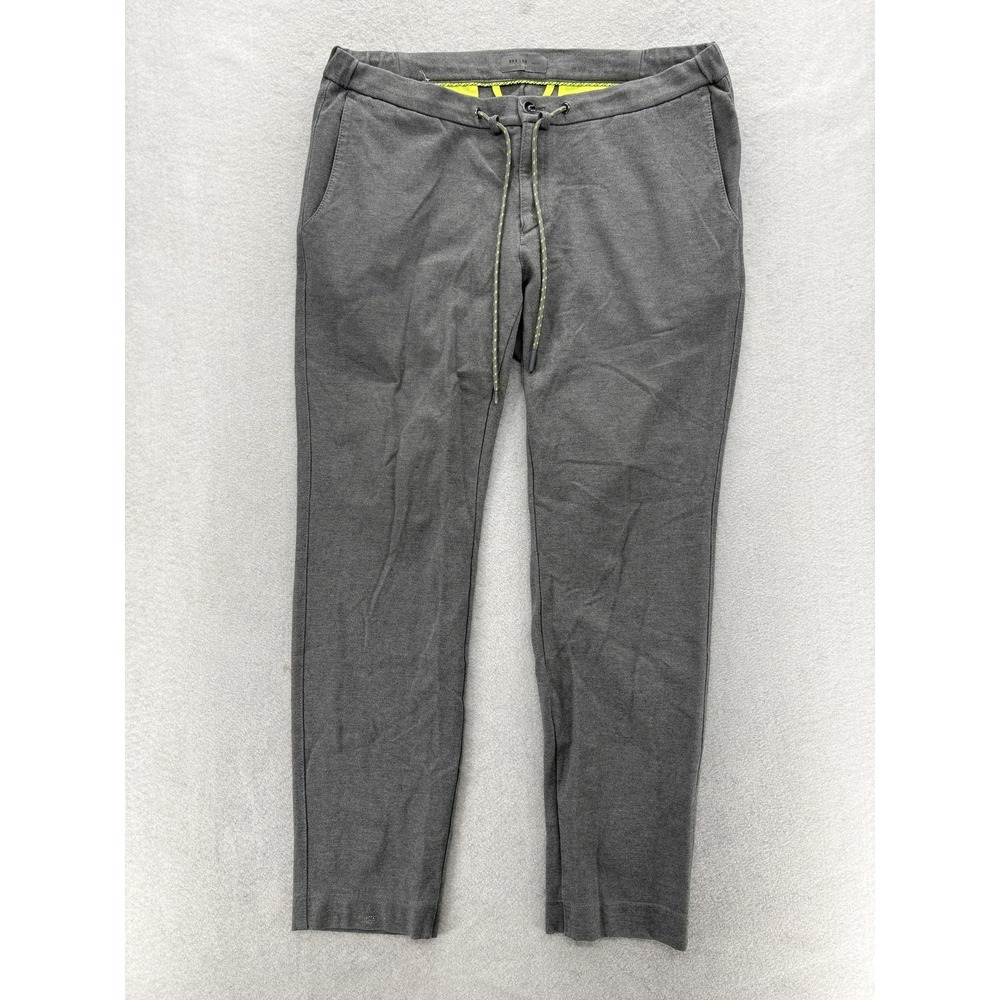 BRAX LAB Jogger Pants Mens 38x30 Gray Jersey Stretch Drawstring Casual Lounge